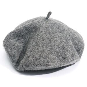 Sophisticated Heather Grey Wool Beret for Women and Teens - Elegant French Hat